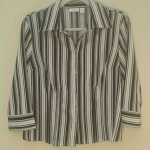 Apt 9 used vertical stripes button down shirt
